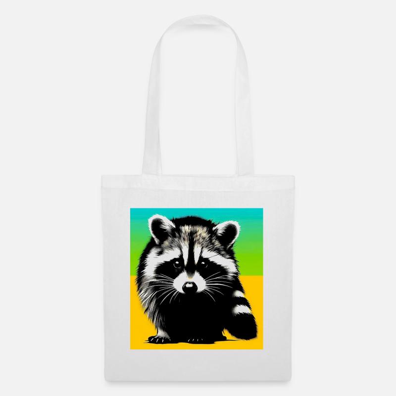 Waschbär - Stoffbeutel - Weiß