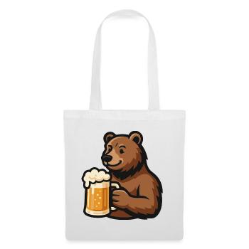 Beer and bear, love of beer - Tote Bag - white - Front