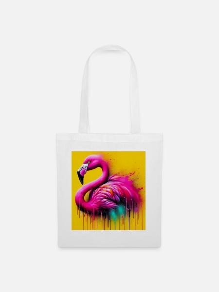 Flamingo - Stoffbeutel - Weiß