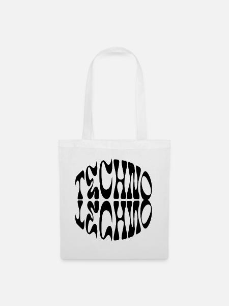 Techno Liquid Logo-Design - Stoffbeutel - Weiß