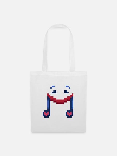 Smiling Musical Note Pixel Art - Stoffbeutel - Weiß