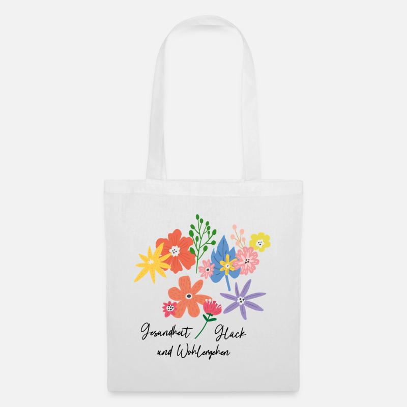 Blumenbouquet  - Stoffbeutel - Weiß