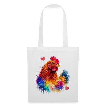 Rainbow Rooster Watercolor - Tote Bag - white - Front