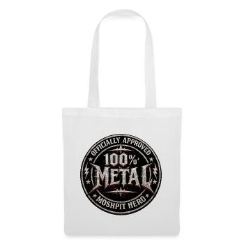 Patch 100 % Metal Hero - Sac en tissu - blanc - Devant