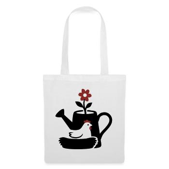 Watering Can Chicken Nest Graphic - Tote Bag - white - Front