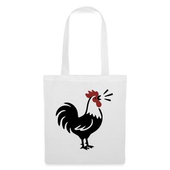 Logo de la ferme Rooster Crows - Sac en tissu - blanc - Devant