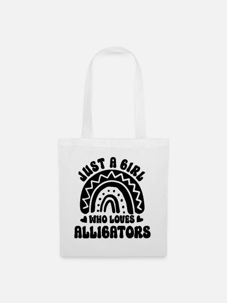 Boho Regenbogen Alligator - Stoffbeutel - Weiß