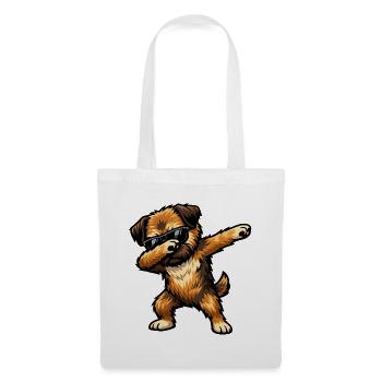 Dabbing Border Terrier in Comic Style - Tote Bag - white - Front