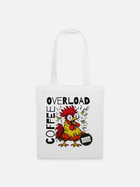  Lustiger Kaffee sarkastischer Huhn Hahn Humor - Stoffbeutel - Weiß