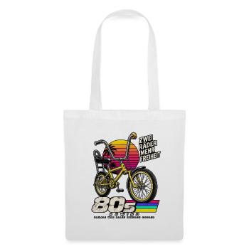 80er BMX Freiheit – Zweiräder - Stoffbeutel - Weiß - Vorne