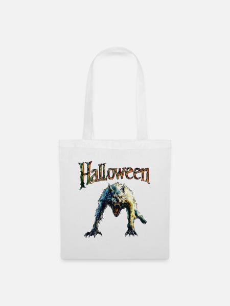 Halloween-Werwolf - Stoffbeutel - Weiß