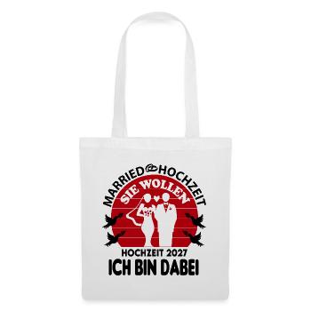 JGA Married Hochzeit 2027 Ich bin dabei Brautpaar - Stoffbeutel - Weiß - Vorne