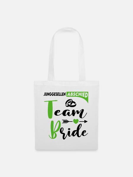 Junggesellenabschied Team Bride Hochzeit Ringe - Stoffbeutel - Weiß