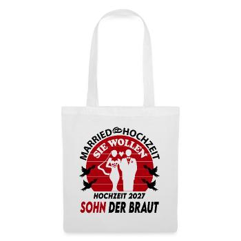 Hochzeit Married 2027 Sohn der Braut Bride Son - Stoffbeutel - Weiß - Vorne