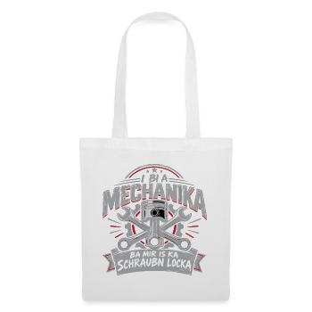 i bi a Mechanika - ba mir is ka Schraubn locka - Stoffbeutel - Weiß - Vorne
