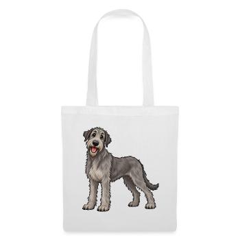Irischer Wolfshund Kawaii Style – Süßer Hund - Stoffbeutel - Weiß - Vorne