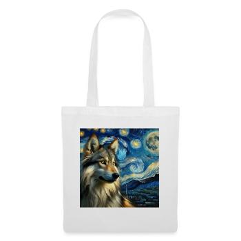 Wolfhund Starry Night - Stoffbeutel - Weiß - Vorne