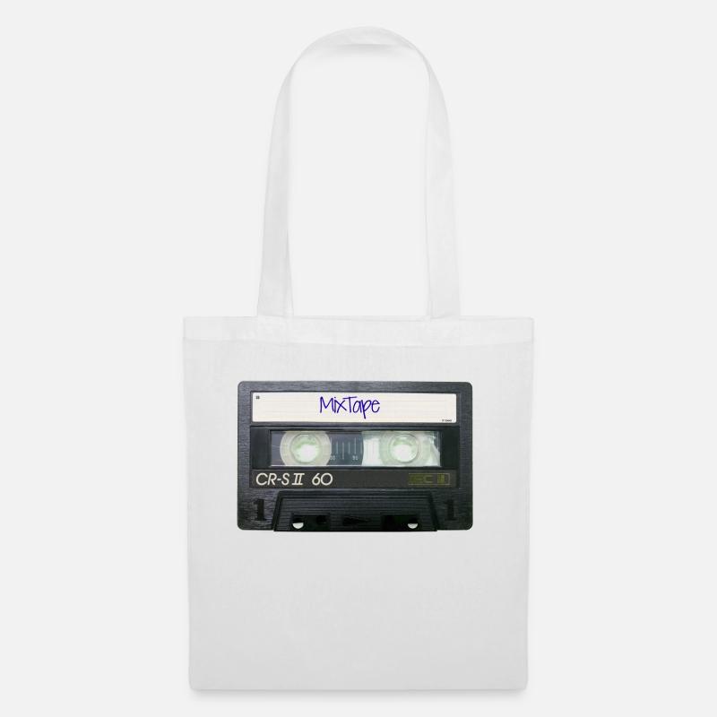Retro DJ MixTape - Stoffbeutel - Weiß