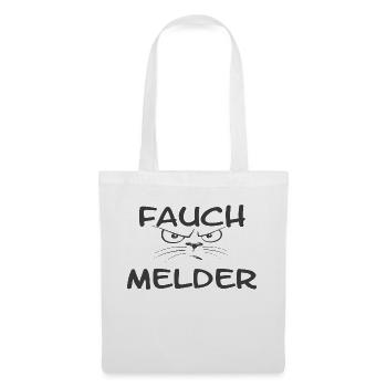 "Fauch detector" chat gris - Sac en tissu - blanc - Devant