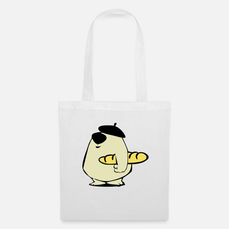 Baguette bear cartoon gift - Tote Bag - white