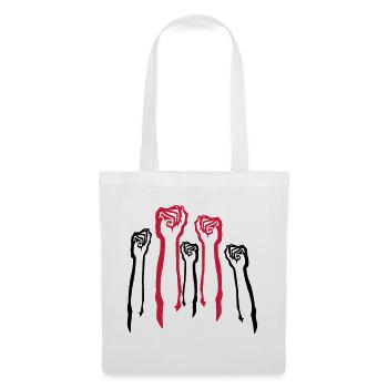 mains poing rébellion protestation anarchie - Sac en tissu - blanc - Devant