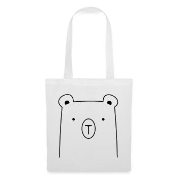 Ours Ours Ours câlin idée cadeau - Sac en tissu - blanc - Devant