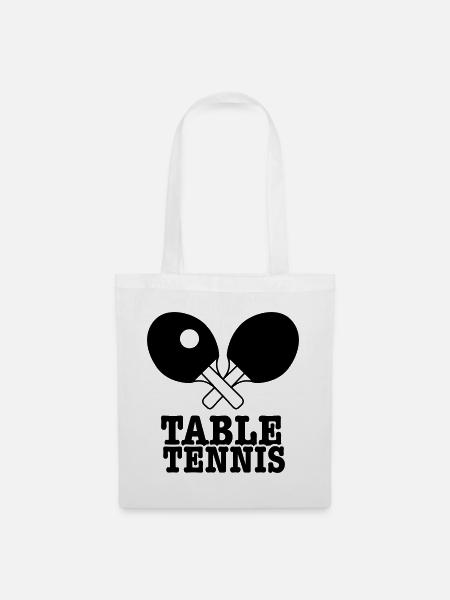 Tischtennis - Stoffbeutel - Weiß
