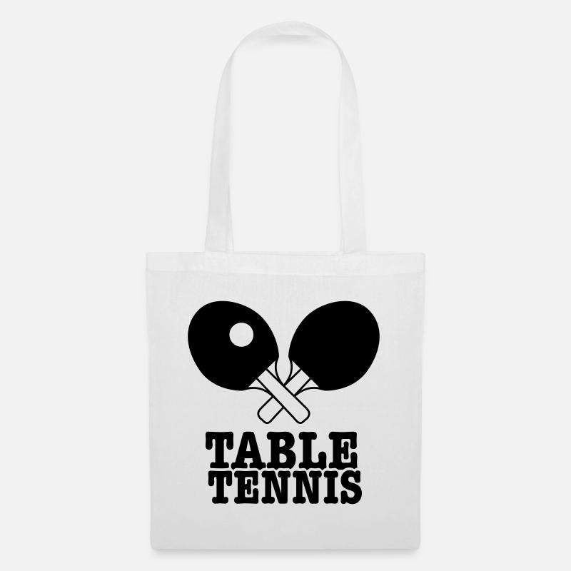 tennis de table - Sac en tissu - blanc