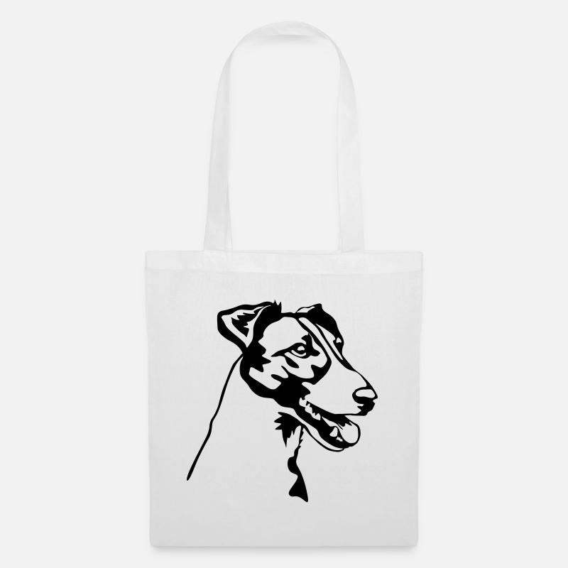 Foxterrier Kopf - Stoffbeutel - Weiß