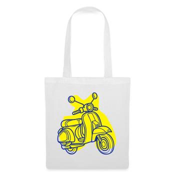 Retro Motorcycle in Bright Colors - Tote Bag - white - Front