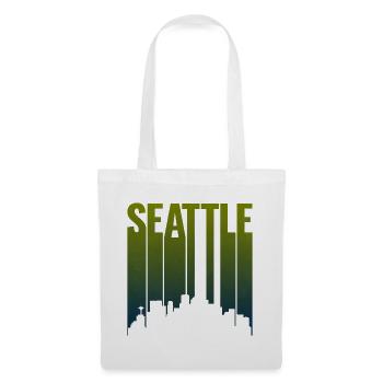 Seattle Skyline Grüngradient - Stoffbeutel - Weiß - Vorne