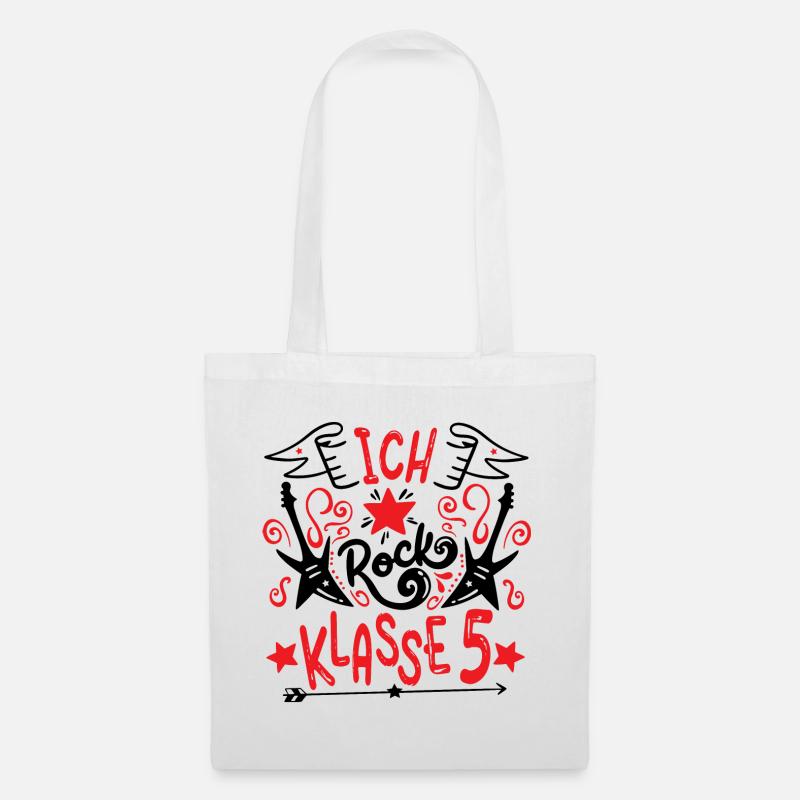 Ich rock Klasse 5 - weiterführende Schule - Stoffbeutel - Weiß