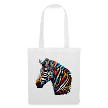 Zebra - Stoffbeutel - Weiß - Vorne