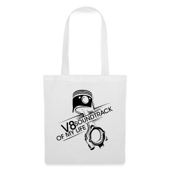 V8 Kolben Soundtrack Motor musclecar Musik icon - Stoffbeutel - Weiß - Vorne