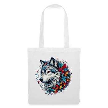 Loup - Sac en tissu - blanc - Devant