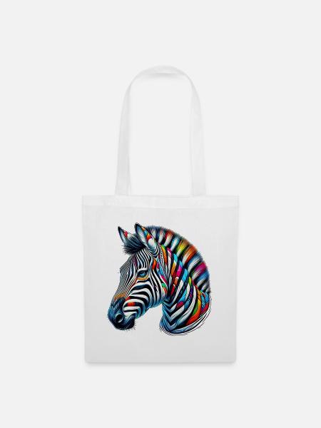 Zebra - Stoffbeutel - Weiß