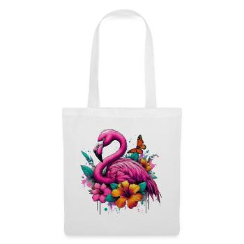 Flamant - Sac en tissu - blanc - Devant