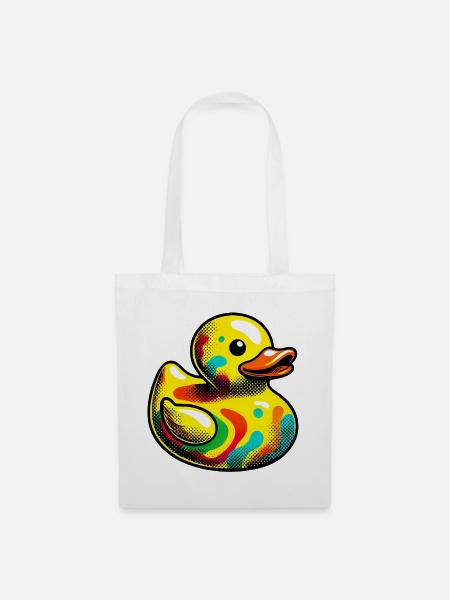 Ente Ente Ente Ente Ente - Stoffbeutel - Weiß