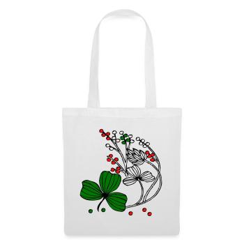 Fleurs sauvages aux baies rouges et vertes - Sac en tissu - blanc - Devant