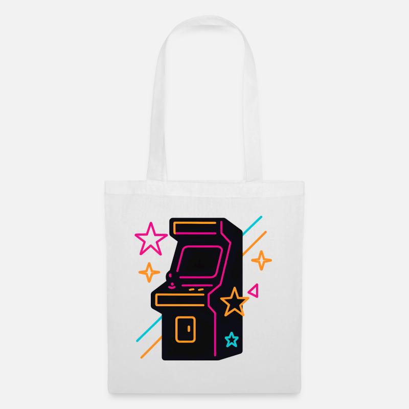 Retro neon Arcade Spiel-Design - Stoffbeutel - Weiß