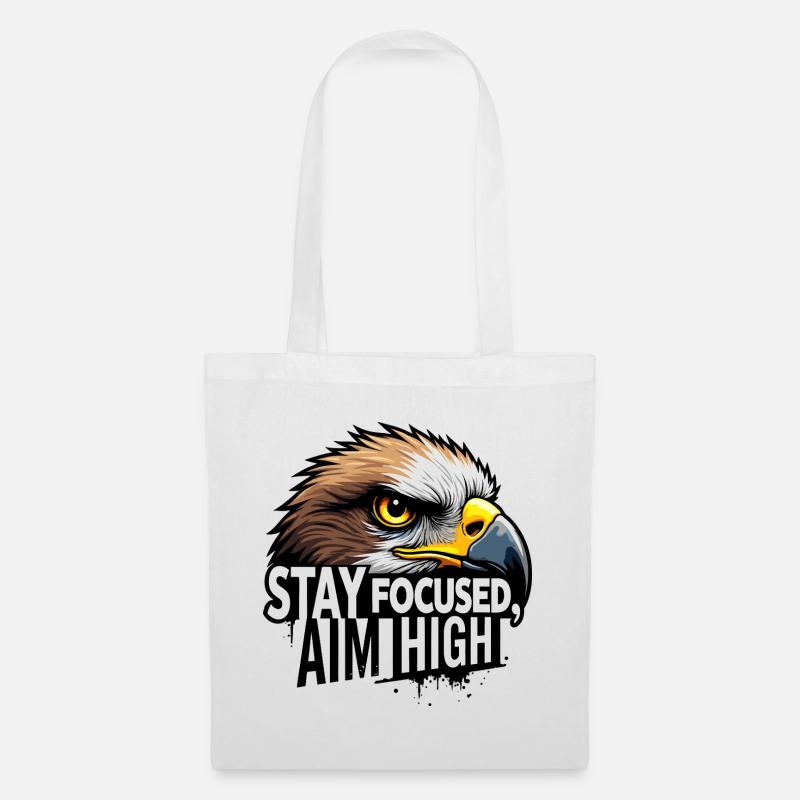 Conception de motivation Eagle Focus - Sac en tissu - blanc
