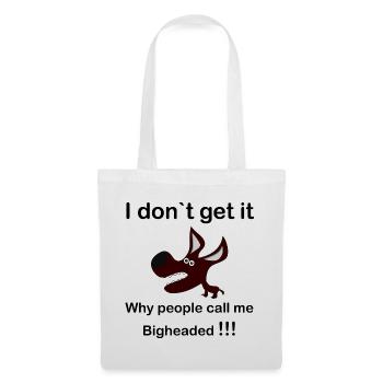Maroon Cartoon Dog with Fangs - Sac en tissu - blanc - Devant