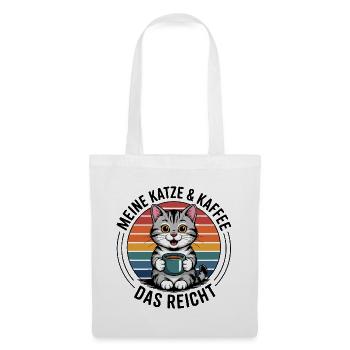 Katzenkaffee im Regenbogenkreis - Stoffbeutel - Weiß - Vorne
