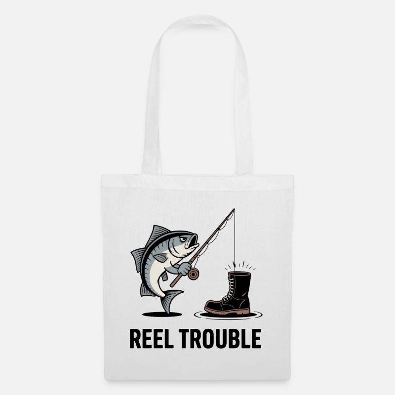 Reel Trouble – Fishy Fail Vibes - Stoffbeutel - Weiß