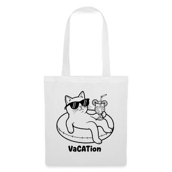 Vacances pour chat au bord de la piscine VaCATtion - Sac en tissu - blanc - Devant
