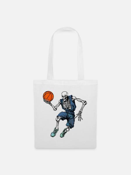 Skelette Basketball / Hooper - Stoffbeutel - Weiß