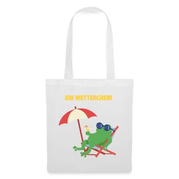 Frosch Strandurlaub mit Cocktail. Geiles Wetter! - Stoffbeutel - Weiß - Vorne