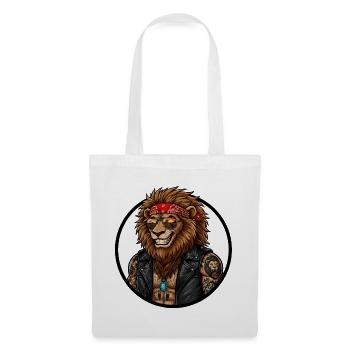 Löwenbiker Rock'n Roll Leather Jacket - Tote Bag - white - Front