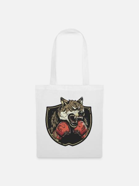 Wolf Boxer MMA - Stoffbeutel - Weiß