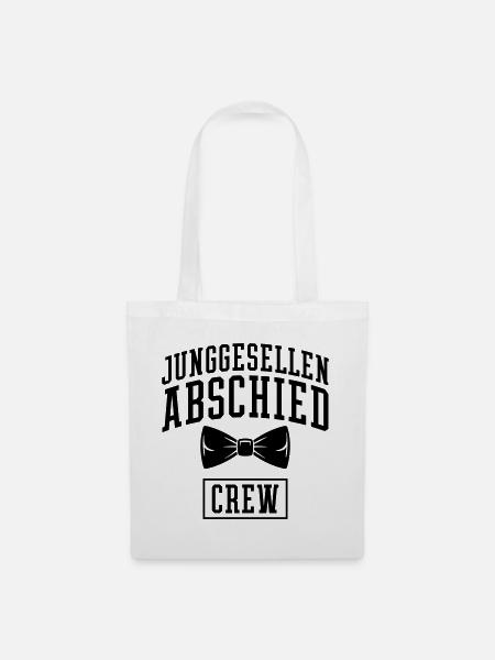 Junggesellenabschied Crew mit Fliege - Stoffbeutel - Weiß